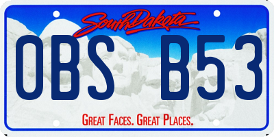 SD license plate 0BSB53