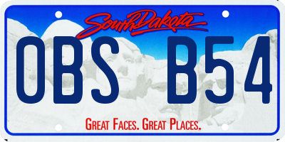 SD license plate 0BSB54