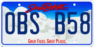 SD license plate 0BSB58