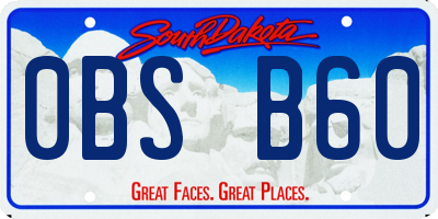 SD license plate 0BSB60