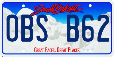 SD license plate 0BSB62