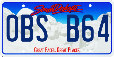 SD license plate 0BSB64