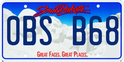 SD license plate 0BSB68