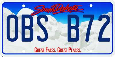 SD license plate 0BSB72