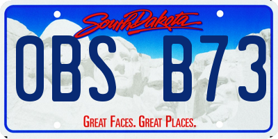 SD license plate 0BSB73