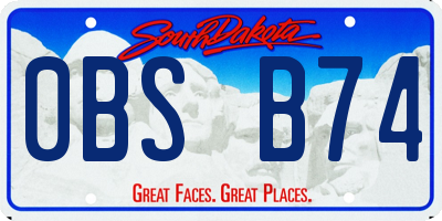 SD license plate 0BSB74