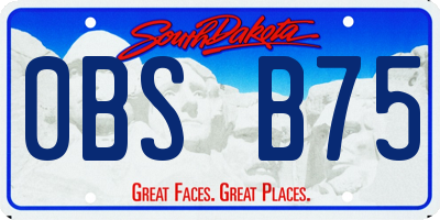 SD license plate 0BSB75