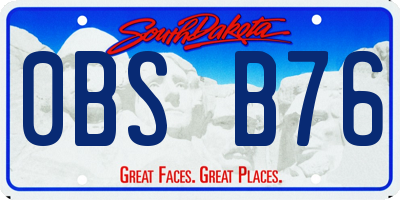 SD license plate 0BSB76