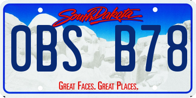 SD license plate 0BSB78