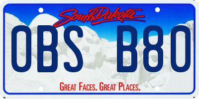 SD license plate 0BSB80