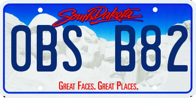 SD license plate 0BSB82