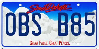 SD license plate 0BSB85