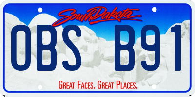 SD license plate 0BSB91