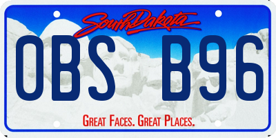 SD license plate 0BSB96