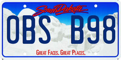 SD license plate 0BSB98