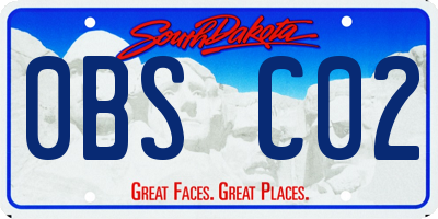 SD license plate 0BSC02