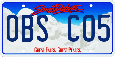 SD license plate 0BSC05