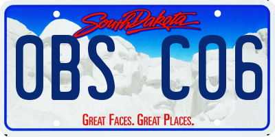 SD license plate 0BSC06