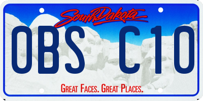 SD license plate 0BSC10