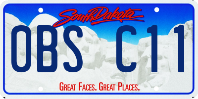 SD license plate 0BSC11