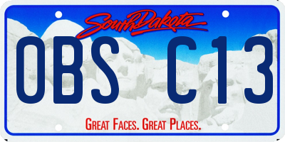 SD license plate 0BSC13