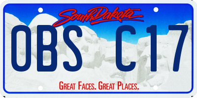 SD license plate 0BSC17