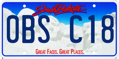 SD license plate 0BSC18
