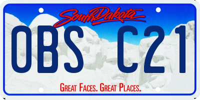 SD license plate 0BSC21