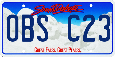 SD license plate 0BSC23
