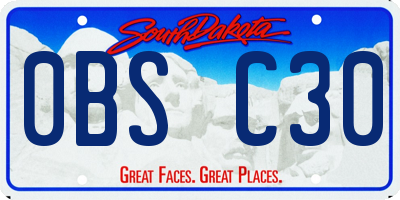 SD license plate 0BSC30