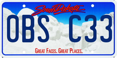 SD license plate 0BSC33