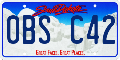 SD license plate 0BSC42