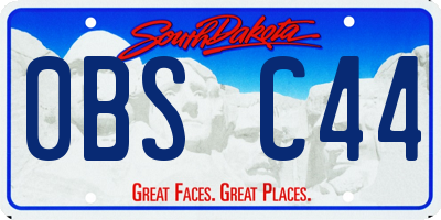 SD license plate 0BSC44