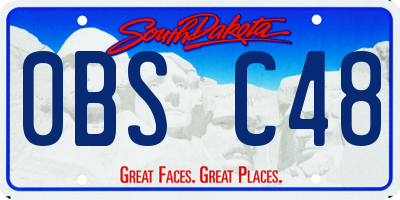 SD license plate 0BSC48