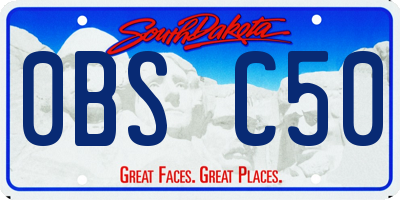 SD license plate 0BSC50