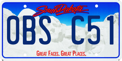 SD license plate 0BSC51
