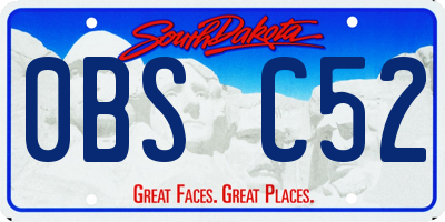 SD license plate 0BSC52