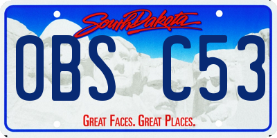 SD license plate 0BSC53
