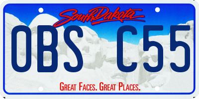 SD license plate 0BSC55