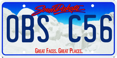 SD license plate 0BSC56