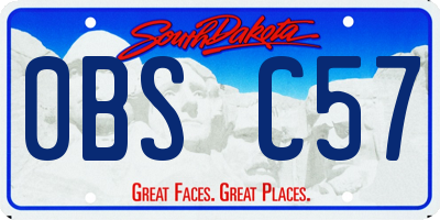 SD license plate 0BSC57