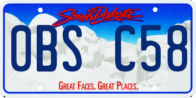 SD license plate 0BSC58