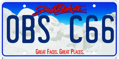 SD license plate 0BSC66
