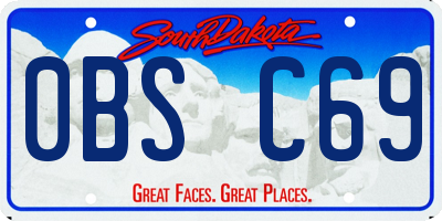SD license plate 0BSC69