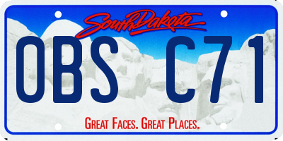 SD license plate 0BSC71