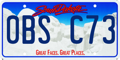 SD license plate 0BSC73