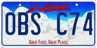 SD license plate 0BSC74