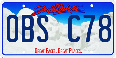 SD license plate 0BSC78