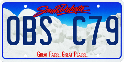 SD license plate 0BSC79