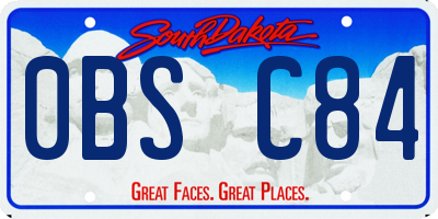 SD license plate 0BSC84